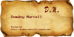 Domány Marcell névjegykártya